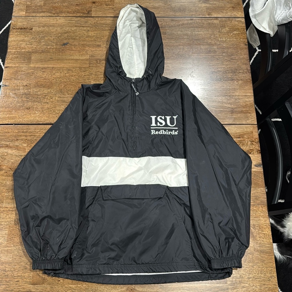 ILLINOIS STATE UNIVERSITY REDBIRDS RAIN JACKET. PULLOVER. Size Small.